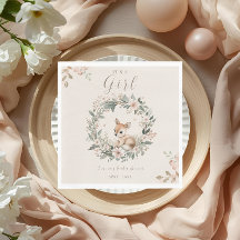 Es ist ein Mädchen Florales Reh Baby Shower Tischd