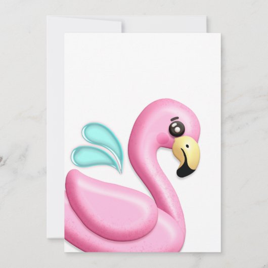 Es ist ein Mädchen Fun Summer Tropical Pool Baby D Einladung (Rückseite)