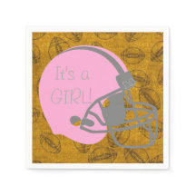 Es ist ein Mädchen Fußball Thema Baby Shower Napki