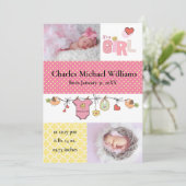 Es ist ein Mädchen - Geburtsankündigung Einladung (Stehend Vorderseite)