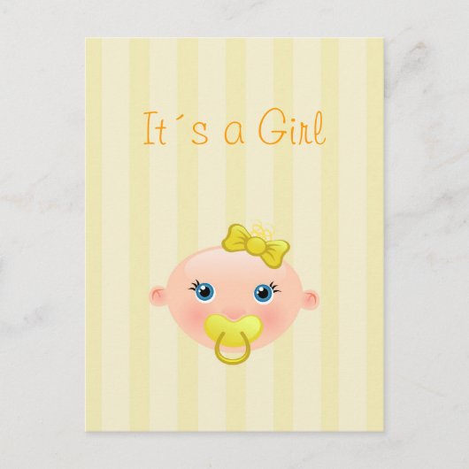 Es ist ein Mädchen - Geburtsankündigung Postkarte (Vorderseite)