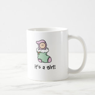 Es ist ein Mädchen Geburtsankündigung Tasse (helle