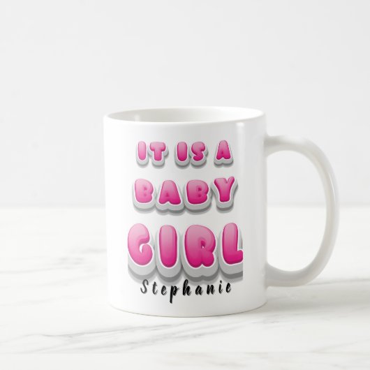 Es ist ein Mädchen! Gender Reveal Tasse Geschenk f (Rechts)