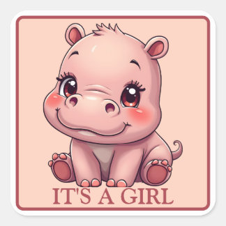 ES IST EIN MÄDCHEN - Genderdarstellung Quadratischer Aufkleber