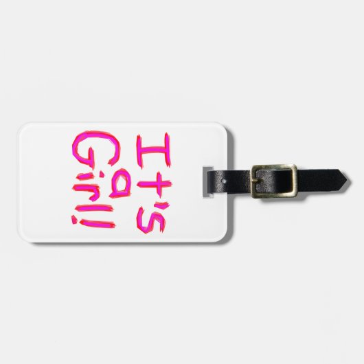 Es ist ein Mädchen! Gepäckanhänger (Vorderseite horizontal)