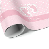 Es ist ein Mädchen Geschenkpapier (Rolleneckpunkt)