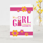 Es ist ein Mädchen Glückwunsch Mama's Name Blume Karte (Gelbe Blume)