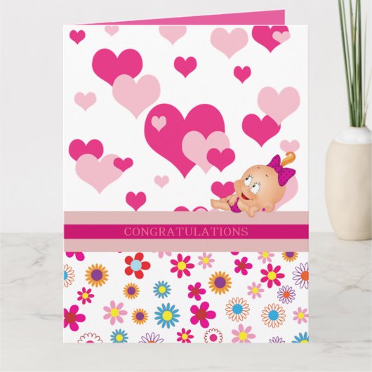 Es ist ein Mädchen : Glückwünsche ! - Karte (Vorderseite)