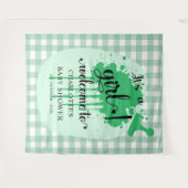 Es ist ein Mädchen! Grüne Gingham Baby Dusche Hint Wandteppich (Vorderseite (Horizontal))