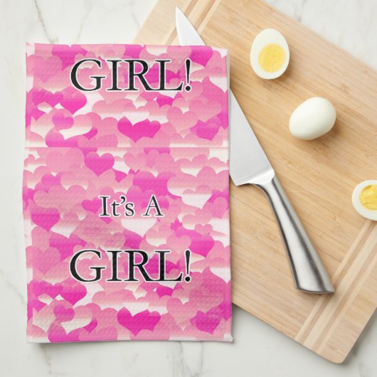 Es ist ein Mädchen! Handtuch (Viertel Falte)