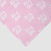 Es ist ein Mädchen, hellrosa, weiße Babydusche Ges Seidenpapier (Detail)