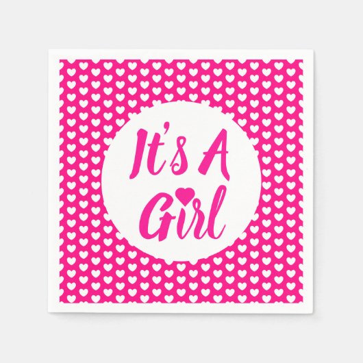 Es ist ein Mädchen-Herz-Muster Serviette (Vorderseite)