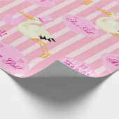Es ist ein Mädchen hübsch rosa Storch Thema Geschenkpapier (Ecke)