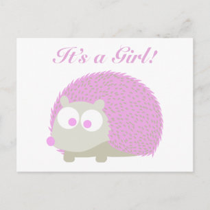 Es ist ein Mädchen! Igel Ankündigungspostkarte