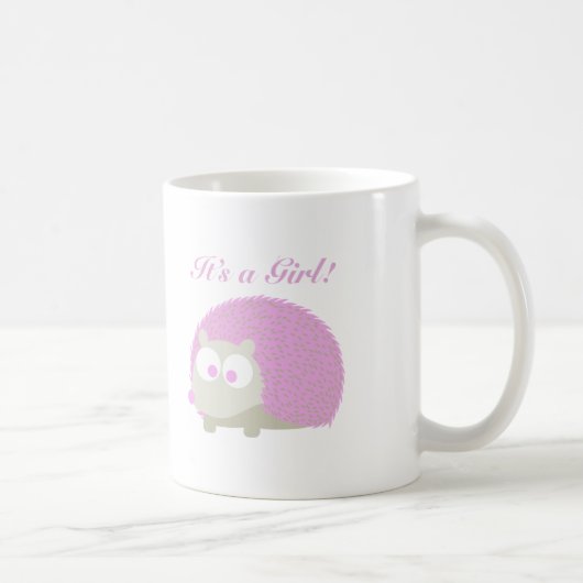 Es ist ein Mädchen! Igel Kaffeetasse (Rechts)