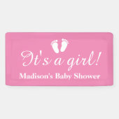 Es ist ein Mädchen individuelle Name rosa Baby Dus Banner (Horizontal)