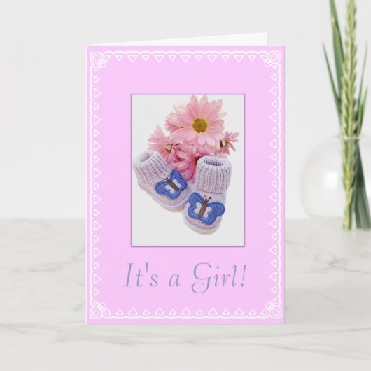 Es ist ein Mädchen! Karte (Vorderseite)