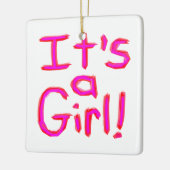 Es ist ein Mädchen! Keramikornament (Links)