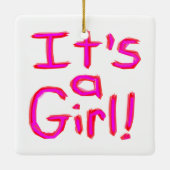 Es ist ein Mädchen! Keramikornament (Rückseite)