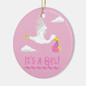 Es ist ein Mädchen! Keramikornament (Links)