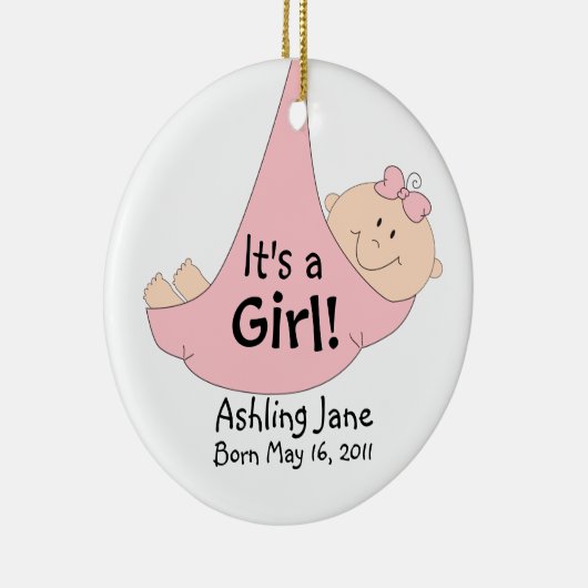 Es ist ein Mädchen! Keramikornament (Rechts)