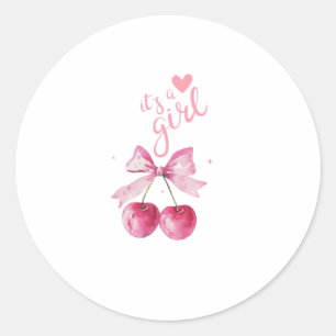 Es ist ein Mädchen Kirsche Baby Shower Aufkleber