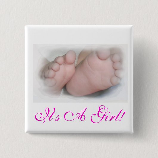 Es ist ein Mädchen! Knopf Button (Vorderseite)