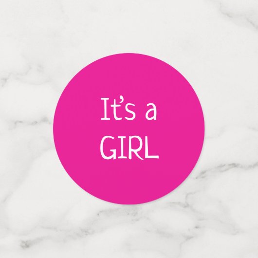 Es ist ein Mädchen Konfetti (Klein Vorderseite)