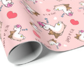 Es ist ein Mädchen-Lama! Geschenkpapier (Rolleneckpunkt)