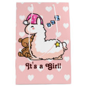 Es ist ein Mädchen-Lama! Mittlere Geschenktüte (Vorderseite)