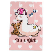 Es ist ein Mädchen-Lama! Mittlere Geschenktüte (Rückseite)