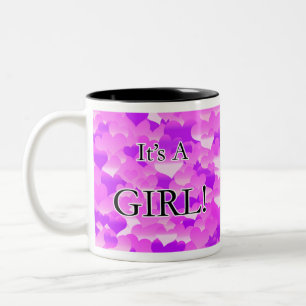 Es ist ein Mädchen! Lavender Hearts Zweifarbige Tasse