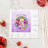 Es ist ein Mädchen, Lila Mädchendusche Kaukasier Serviette (Beispiel)