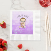 Es ist ein Mädchen, Lila Mädchendusche Napkins Serviette (Beispiel)