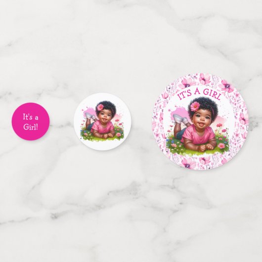 Es ist ein Mädchen | Mädchendusche Konfetti (Vorderseiten)