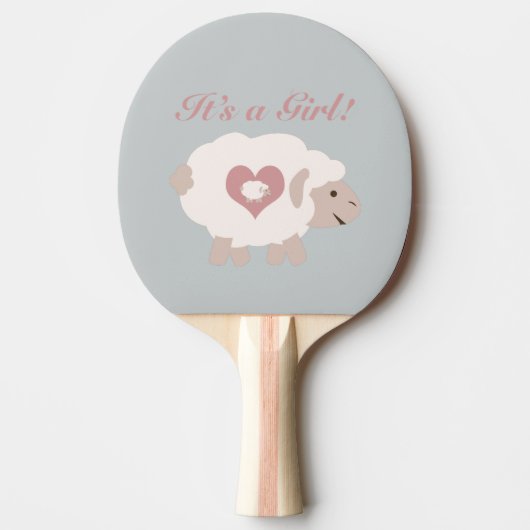 Es ist ein Mädchen! Mama Sheep Tischtennis Schläger (Vorderseite)