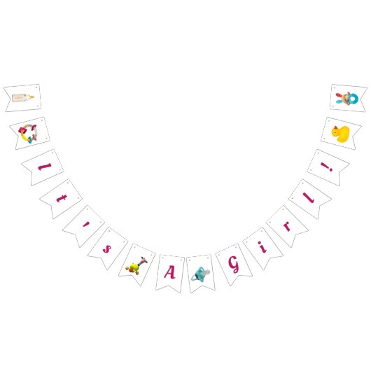 Es ist ein Mädchen! Mandala in tiefrosa Jagd Wimpelkette (Alle)