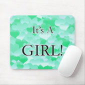 Es ist ein Mädchen! Minty Hearts Mousepad (Mit Mouse)