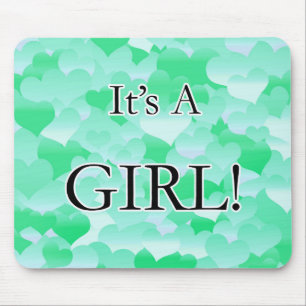 Es ist ein Mädchen! Minty Hearts Mousepad