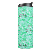 Es ist ein Mädchen! Minty Hearts Thermosbecher (Nach links gedreht)