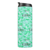 Es ist ein Mädchen! Minty Hearts Thermosbecher (Nach rechts gedreht)