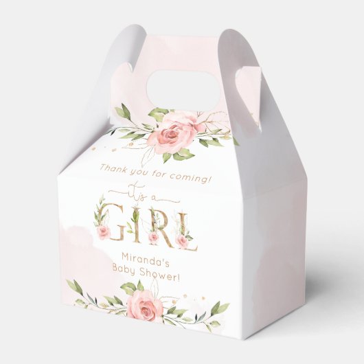 Es ist ein Mädchen mit blühender Dusche Baby Danke Geschenkschachtel (Vorderseite)