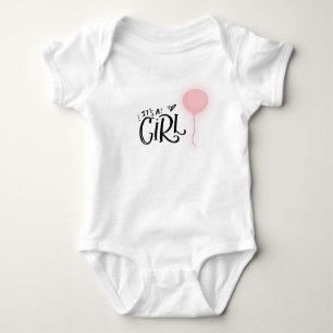 Es ist ein Mädchen mit rosa Ballon Baby Strampler