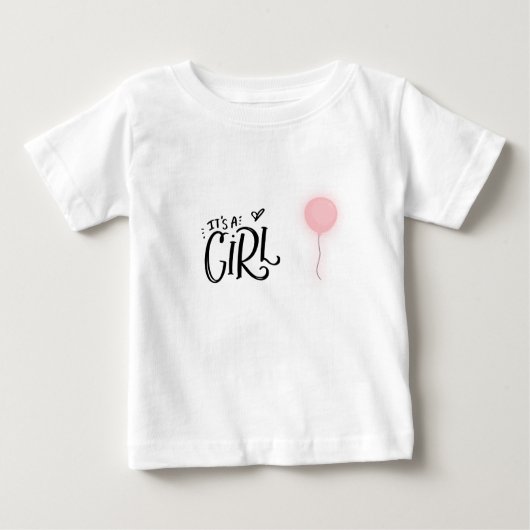 Es ist ein Mädchen mit rosa Ballon Baby T-shirt (Vorderseite)