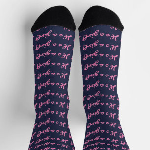 Es ist ein Mädchen! Mittelrosa Skript Baby Geschle Socken