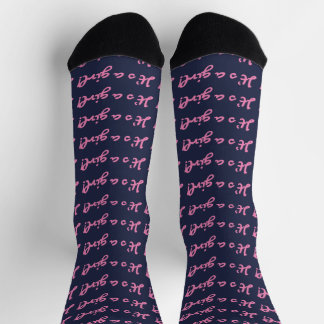 Es ist ein Mädchen! Mittelrosa Skript Baby Geschle Socken