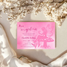 Es ist ein Mädchen! Mushroom und Blume Babydusche