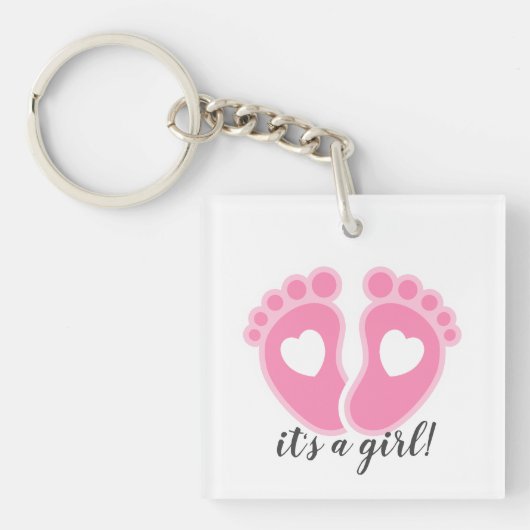 Es ist ein Mädchen! Neuer Vater Schlüsselanhänger (Vorderseite)