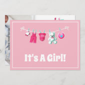 Es ist ein Mädchen! Neues Baby - Pink Custom Foto  Ankündigung (Vorne/Hinten)