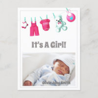 Es ist ein Mädchen! Neues Baby - Pink Custom Foto 